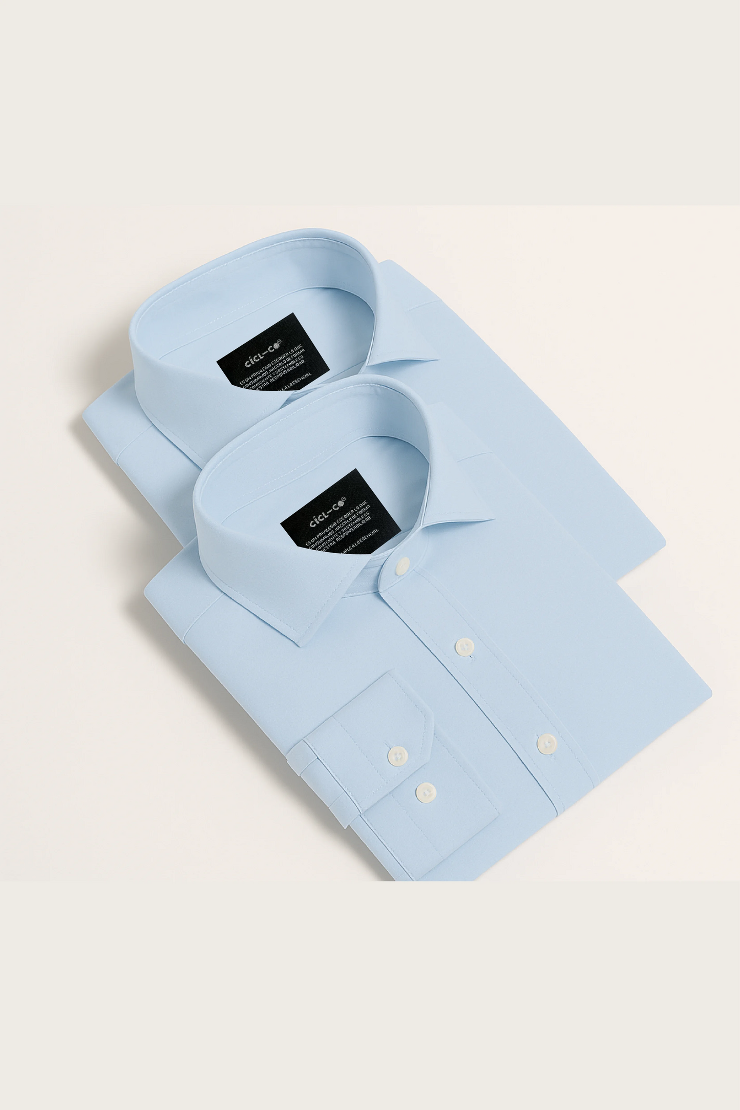 Pack 2 camisas azul claro/azul claro
