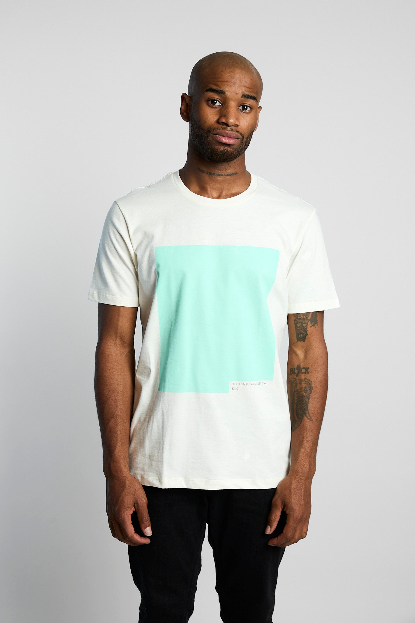 Camiseta hombre algodón orgánico estampado regular fit color blanco