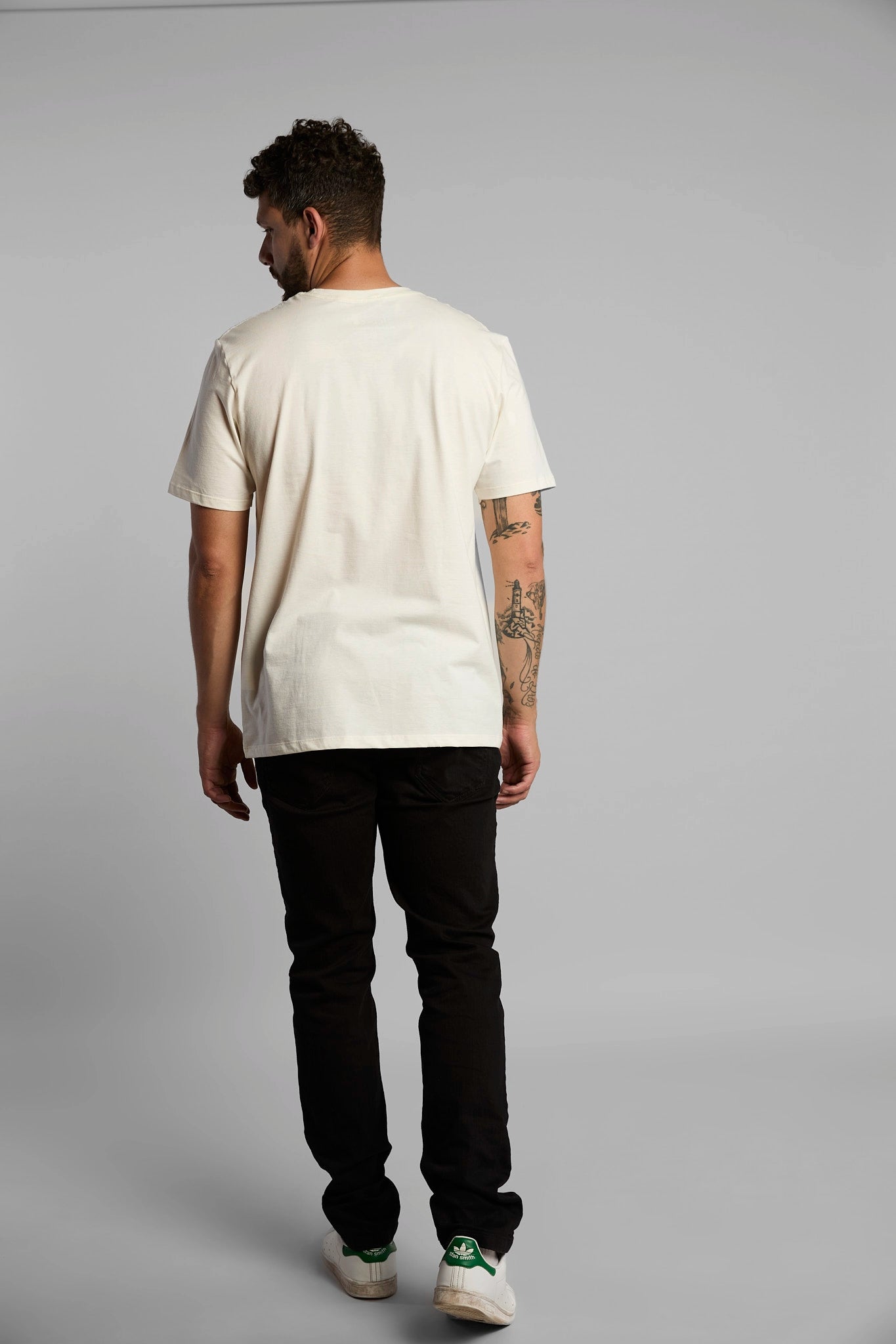 Camiseta hombre algodón orgánico estampado regular fit color blanco