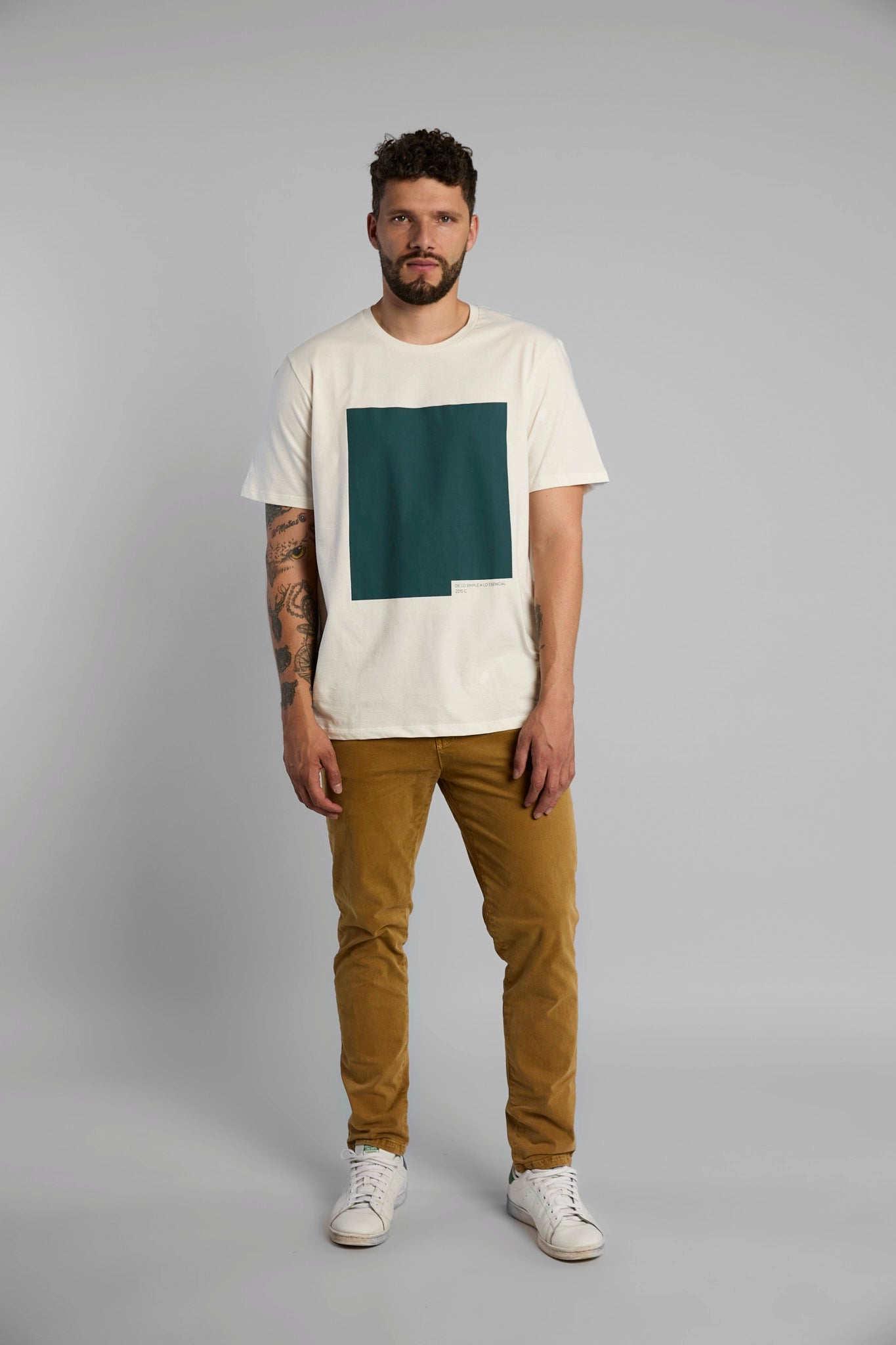 Camiseta Cuadro Azul Claro azul — camiseta sostenible unisex hecha en Colombia, vista trasera | Cíclico