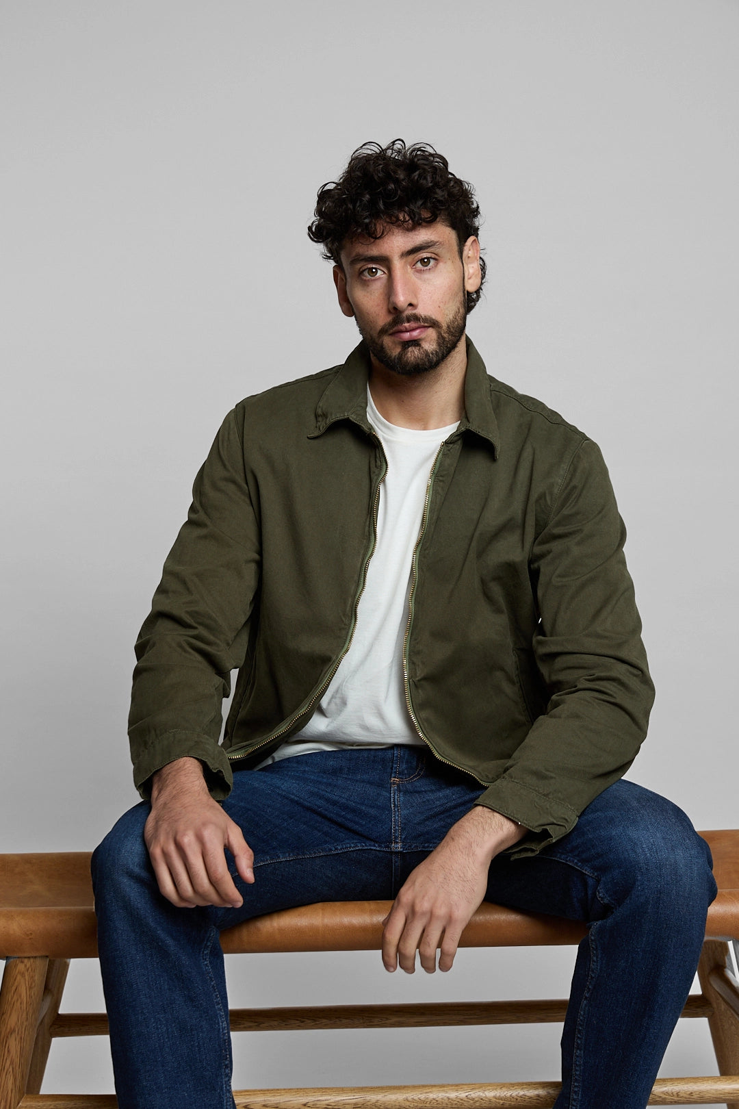 Chaqueta harrington verde militar