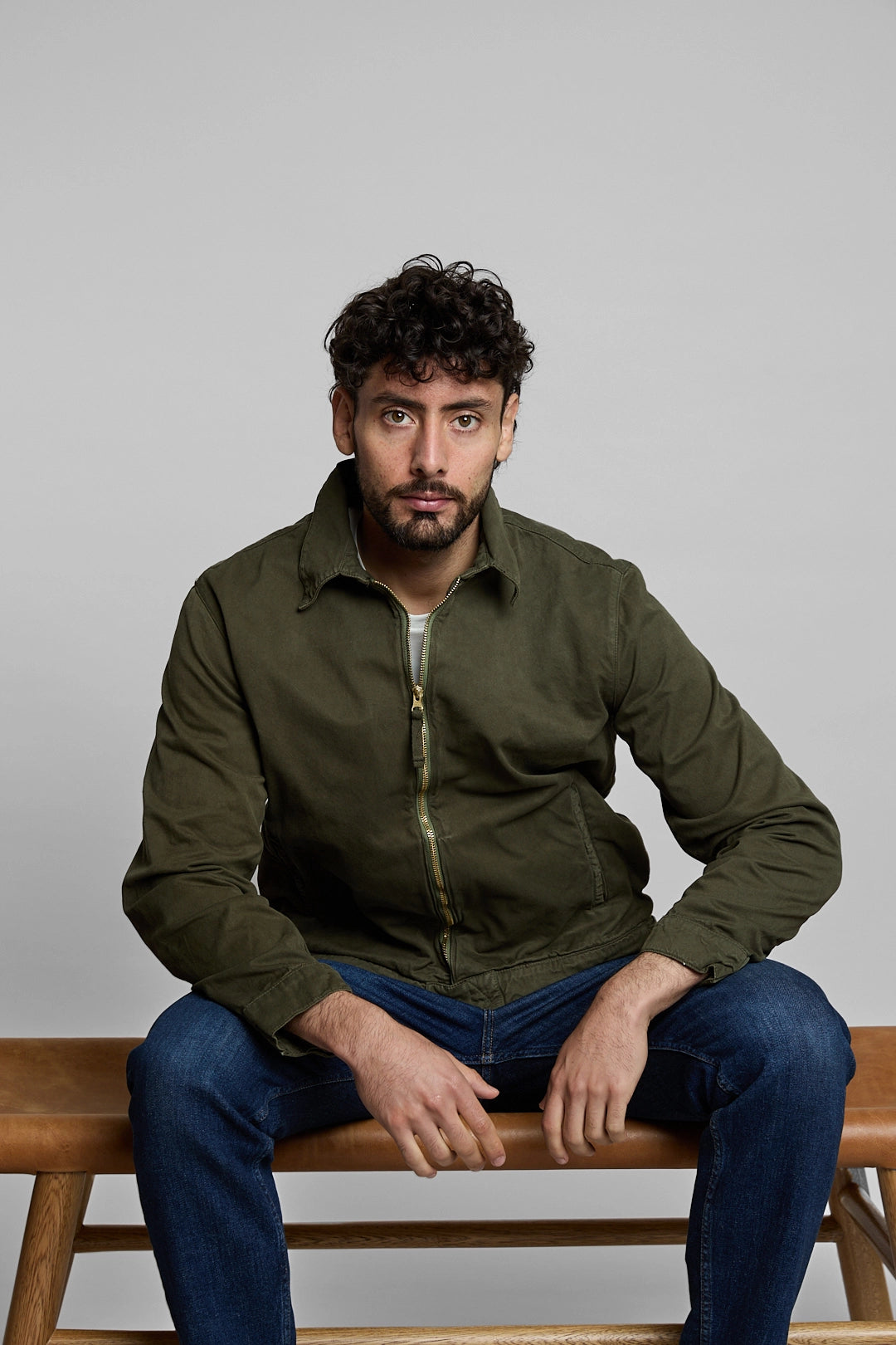 Chaqueta harrington verde militar