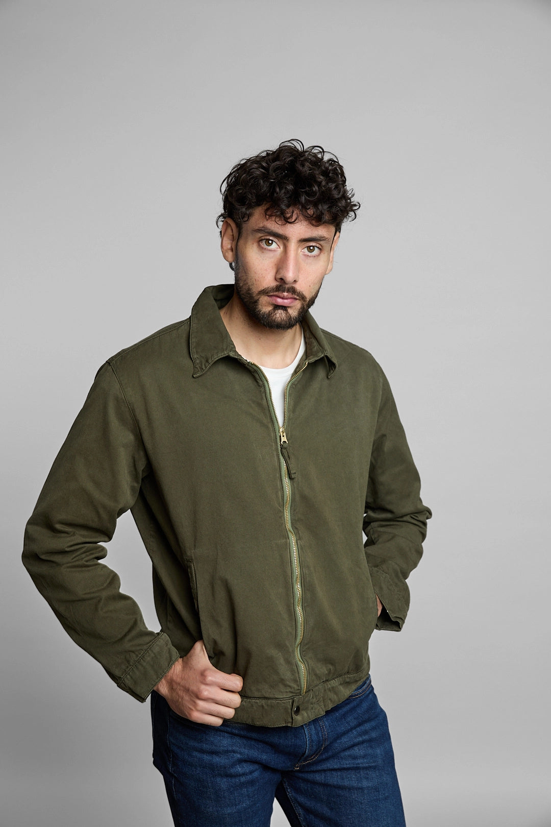 Chaqueta harrington verde militar