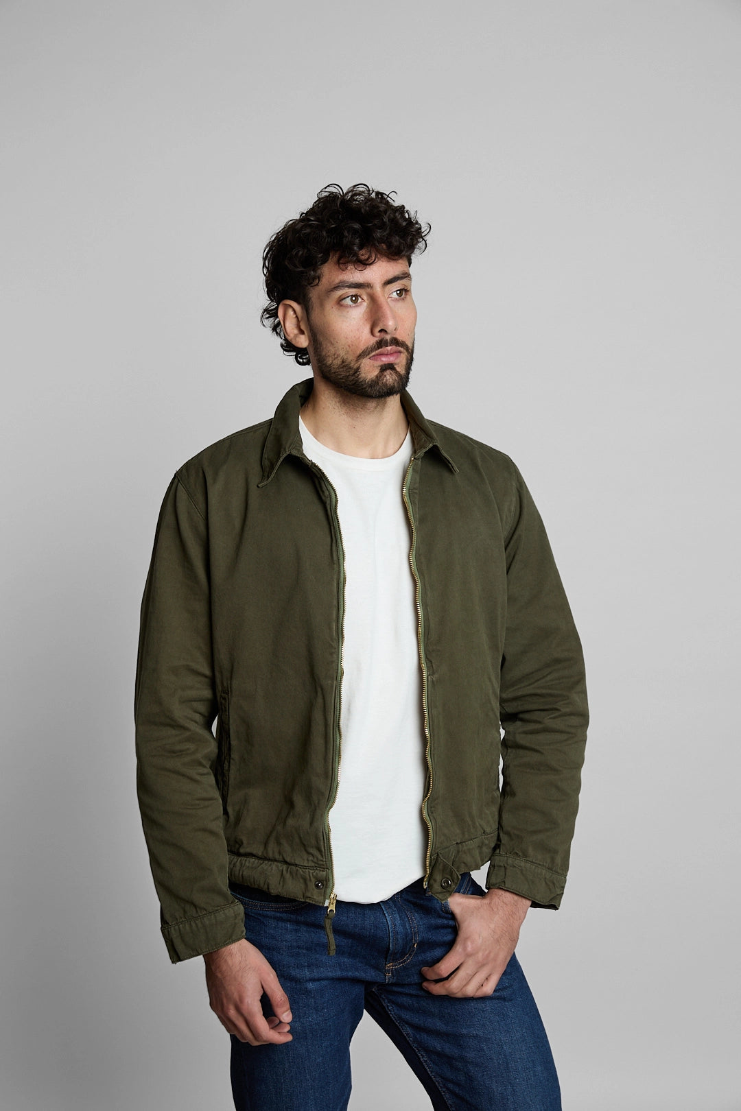Chaqueta harrington verde militar