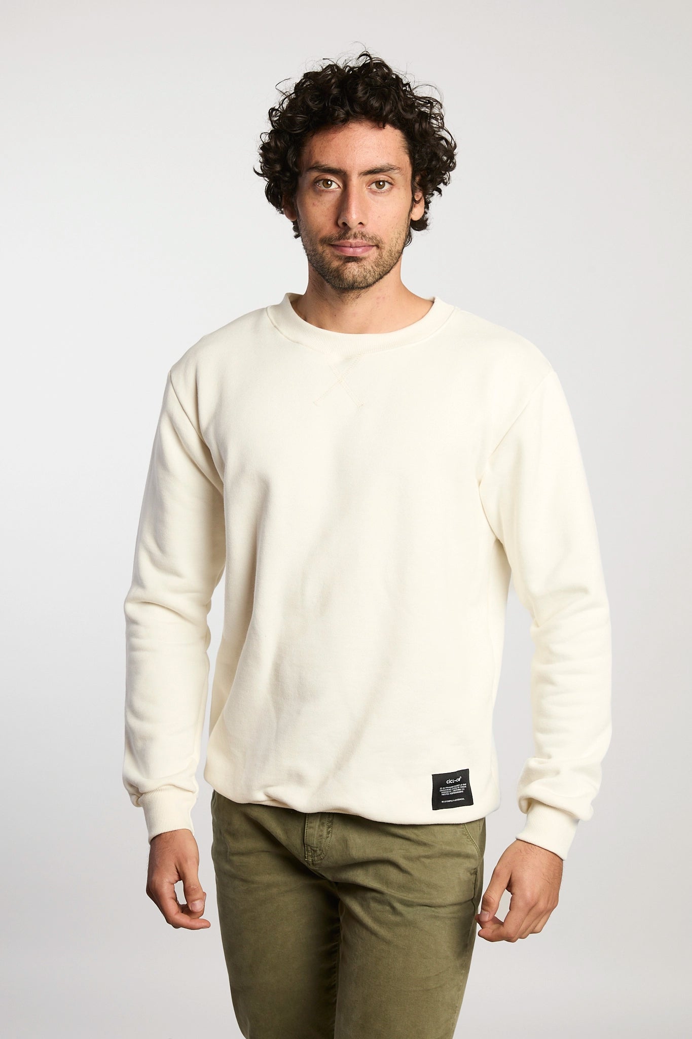 Saco cuello redondo crudo