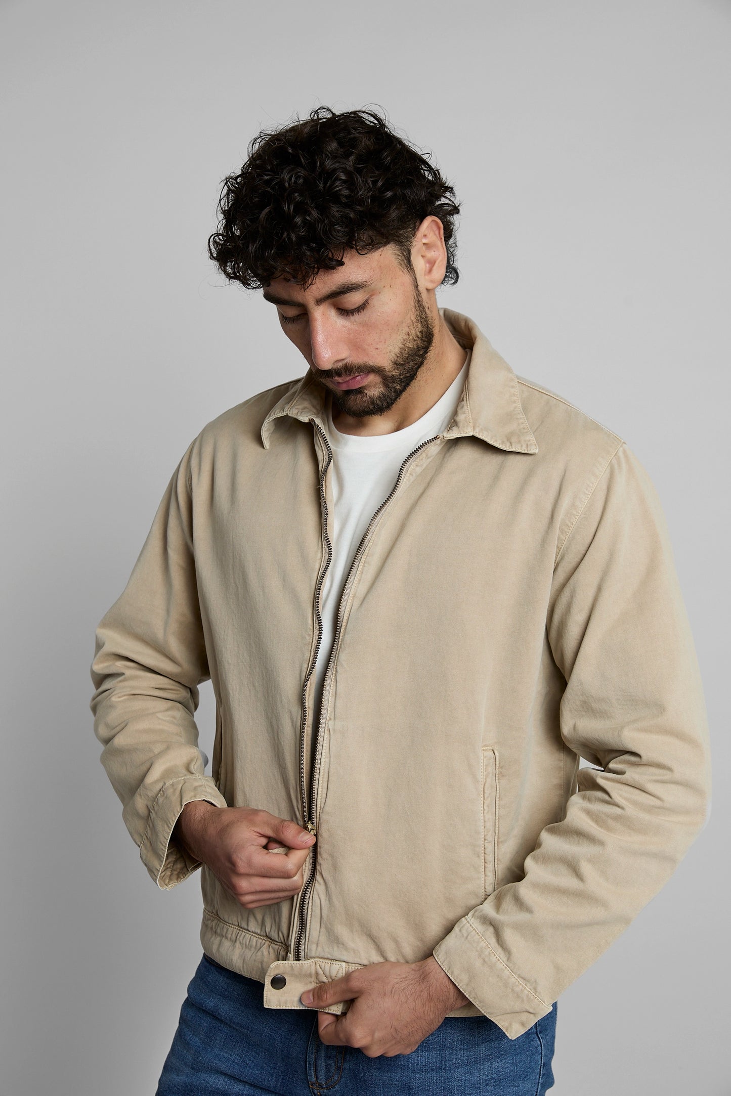Chaqueta harrington beige