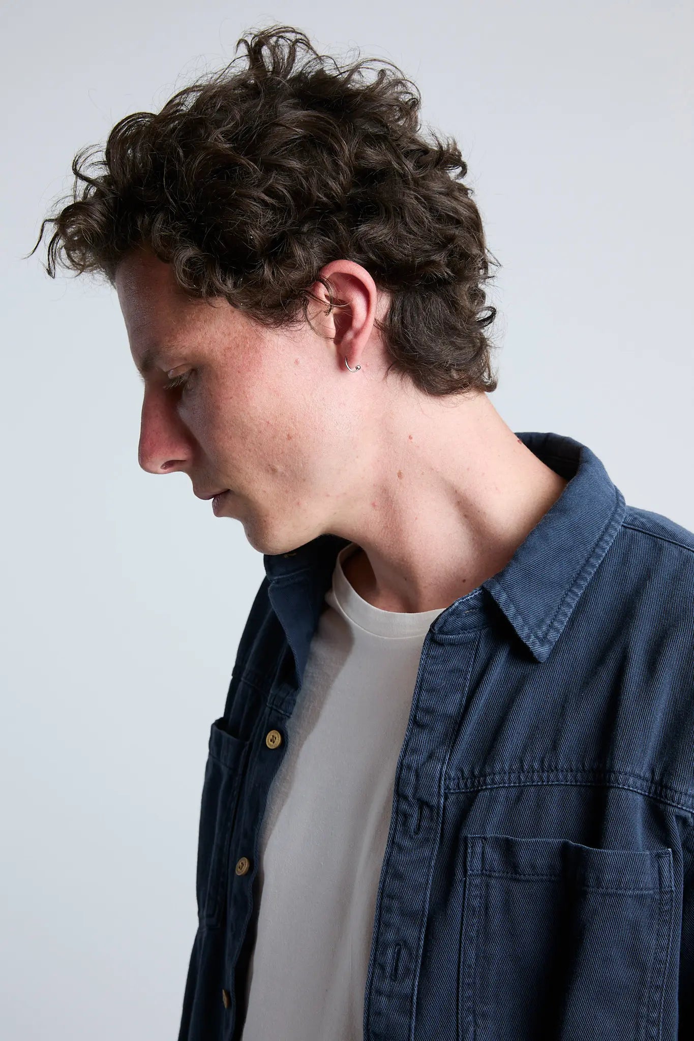 Sobrecamisa hombre algodón color azul oscuro