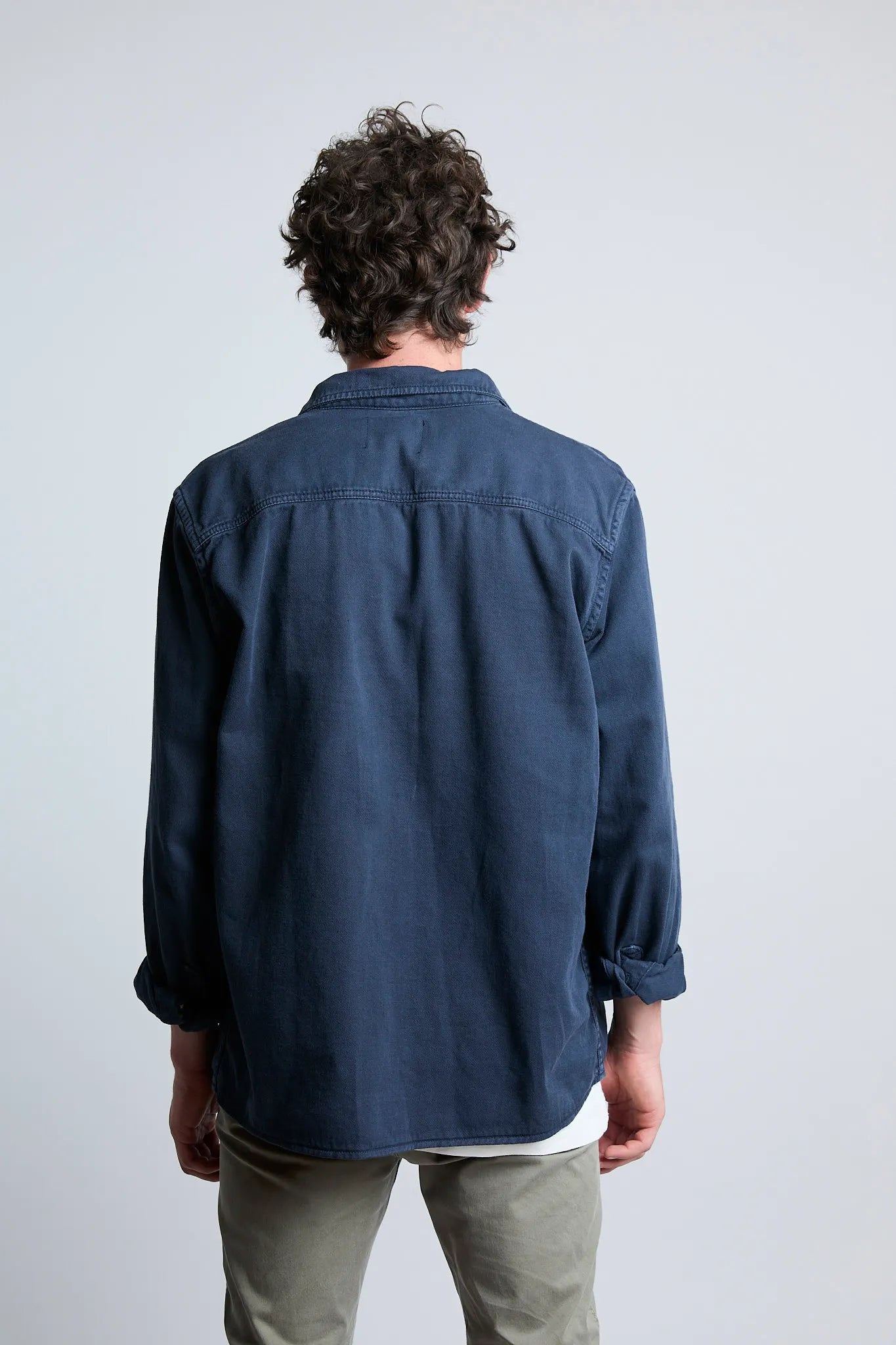 Sobrecamisa hombre algodón color azul oscuro