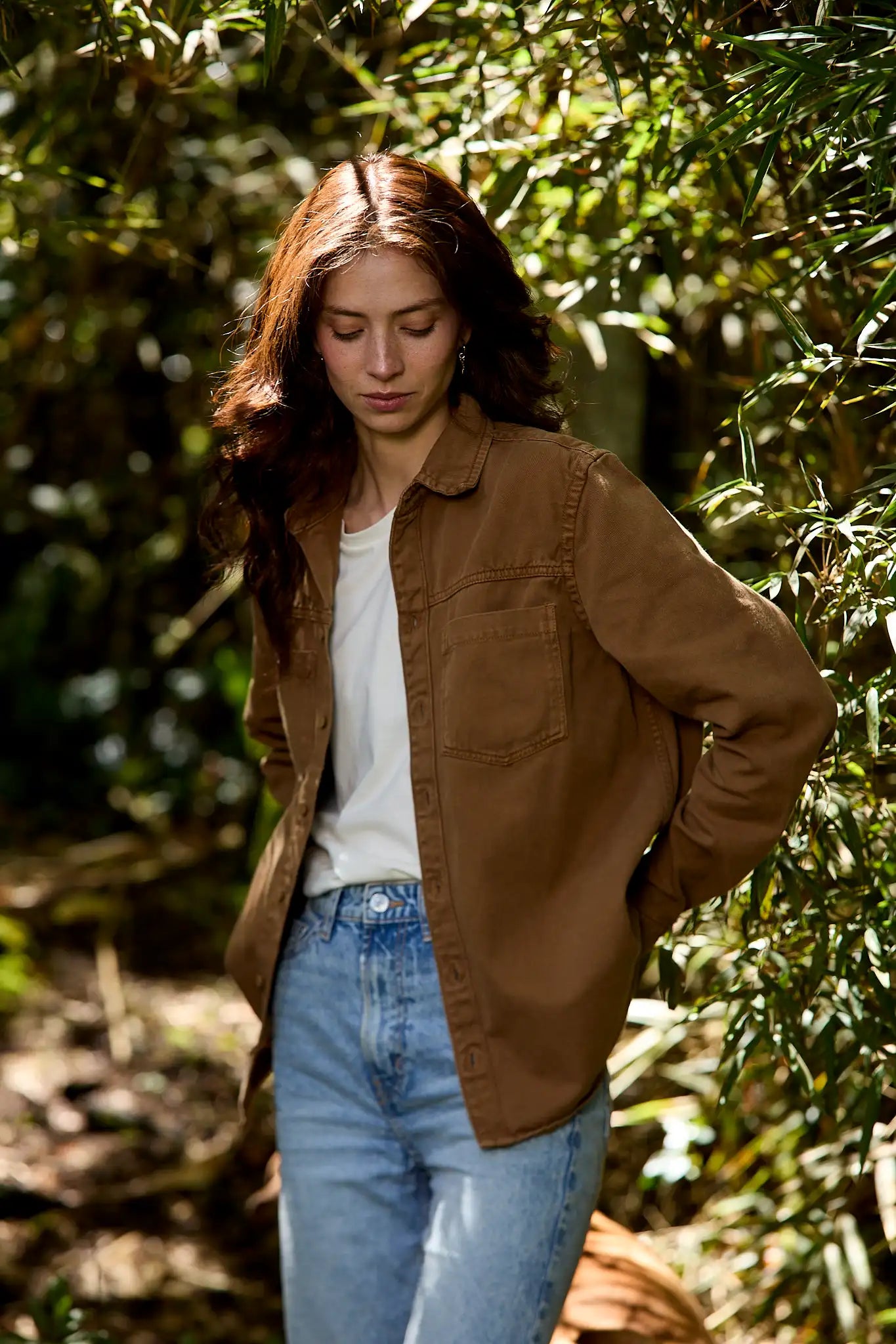 Sobrecamisa hombre algodón color café