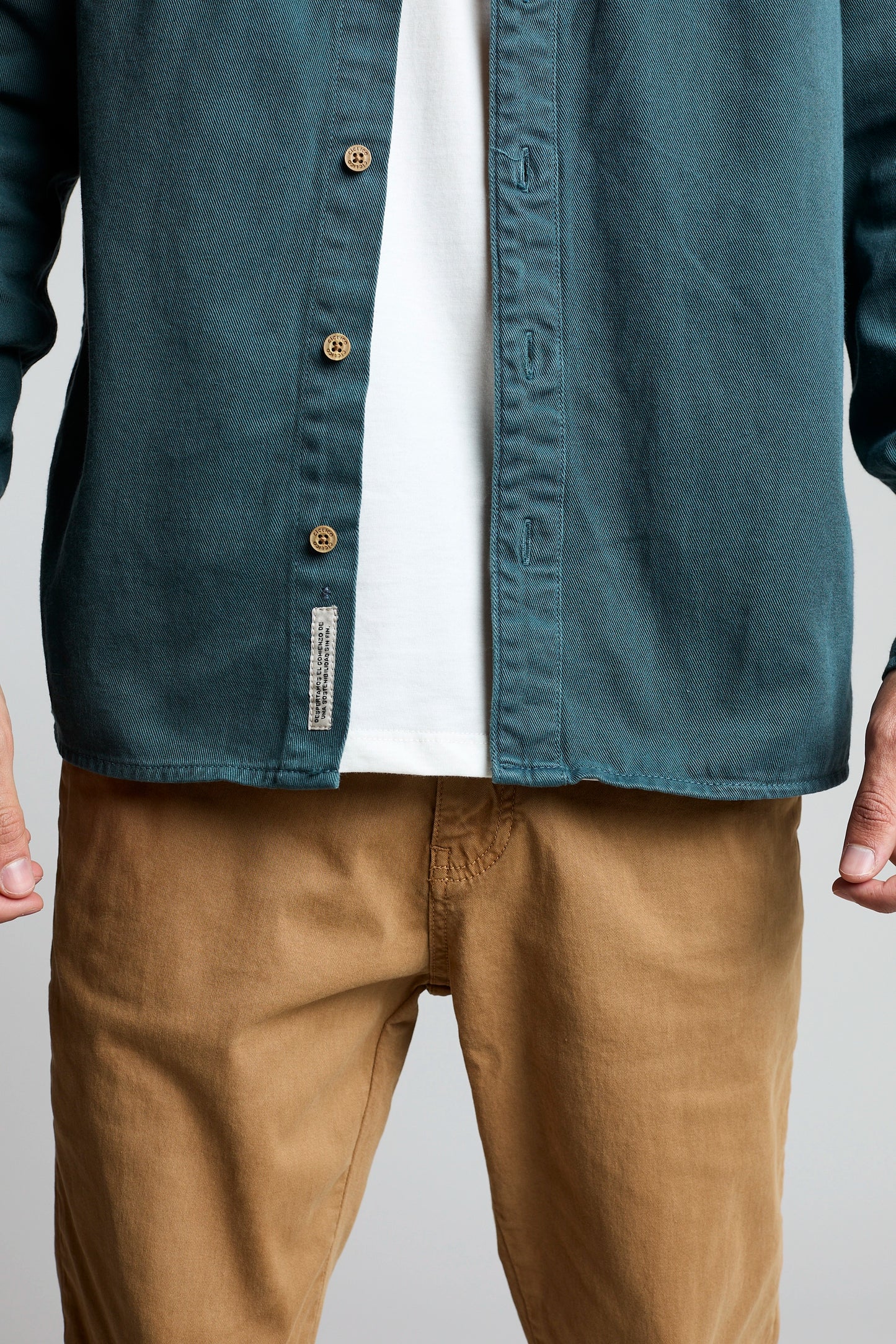 Sobrecamisa verde petróleo
