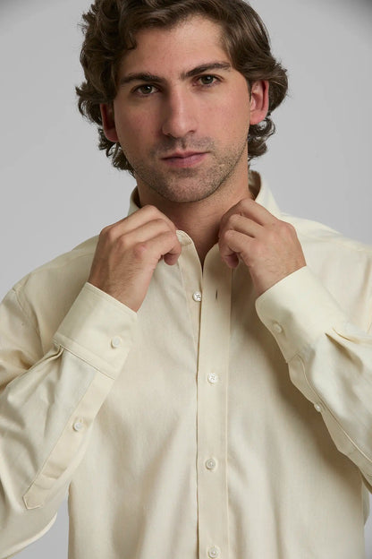 Camisa Hombre Oxford Amarilla