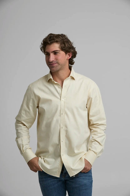 Camisa Hombre Oxford Amarilla
