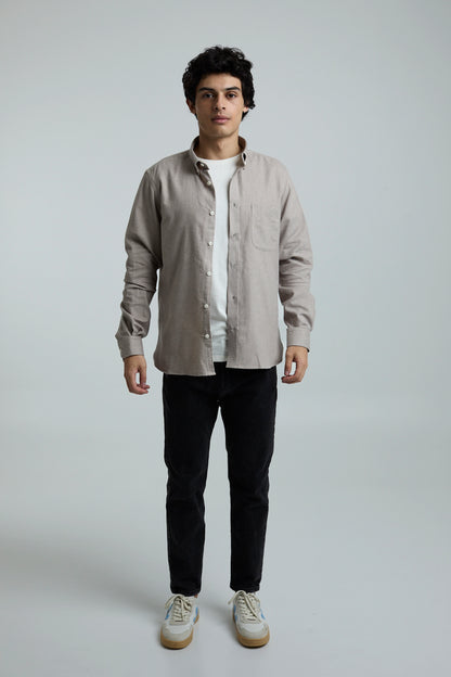 Camisa twill beige