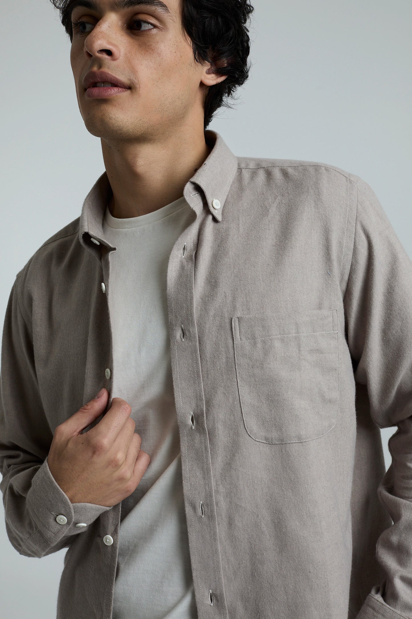 Camisa twill beige