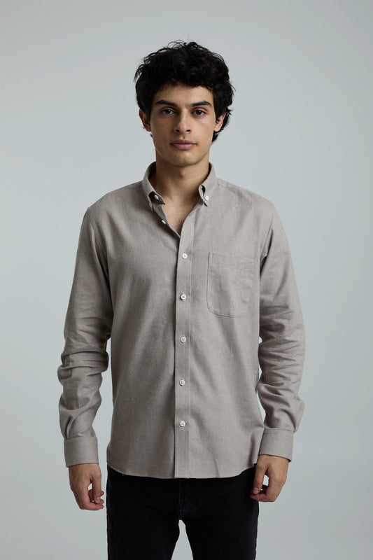 Camisa twill beige