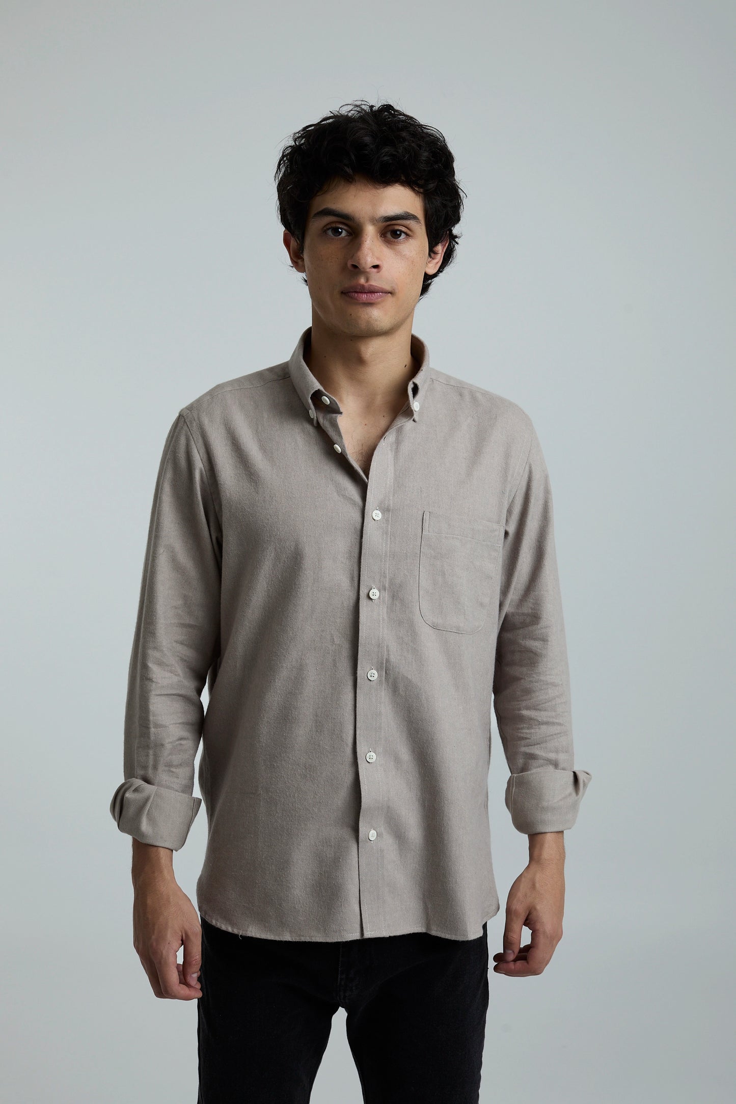 Camisa twill beige