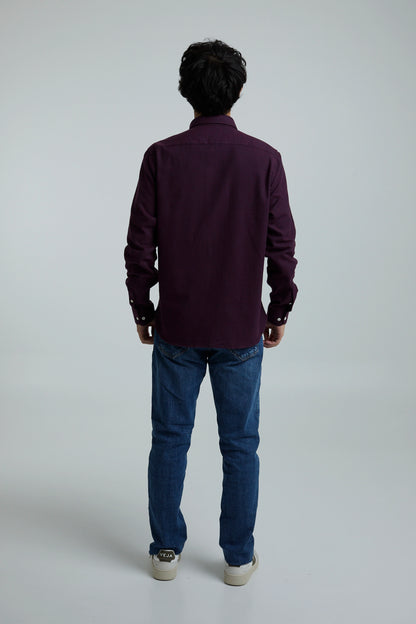 Camisa twill vinotinto