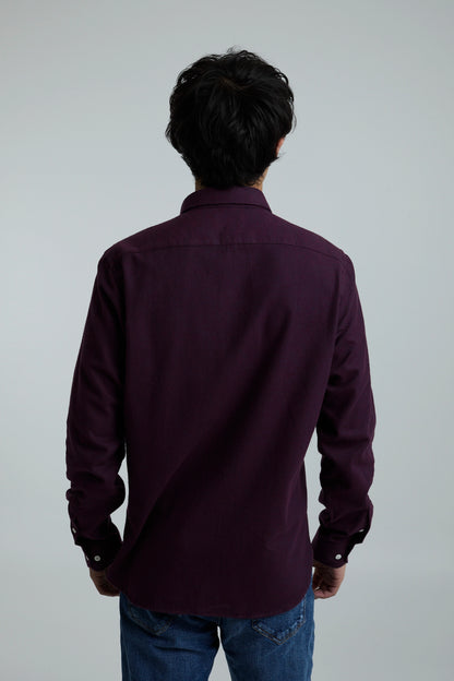 Camisa twill vinotinto