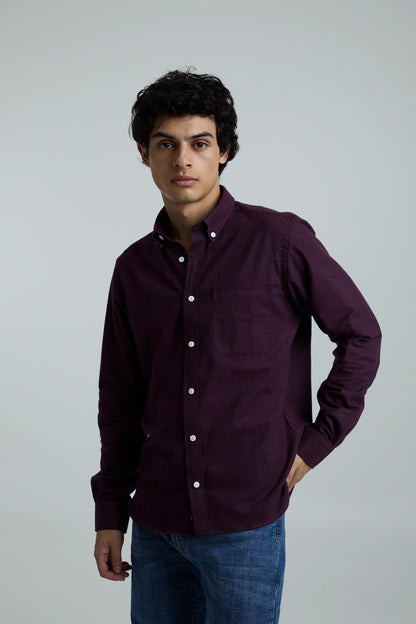 Camisa twill vinotinto