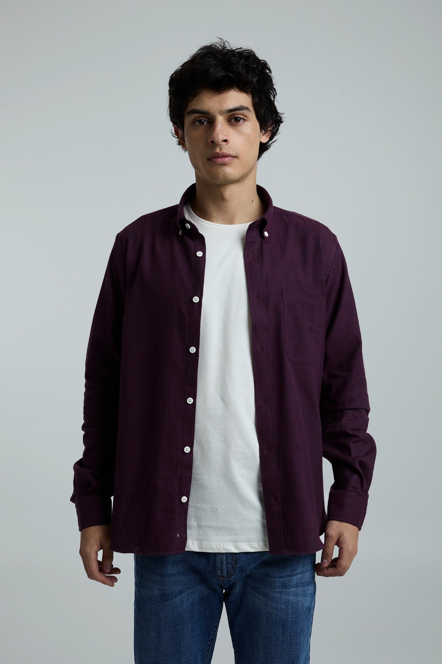 Camisa twill vinotinto