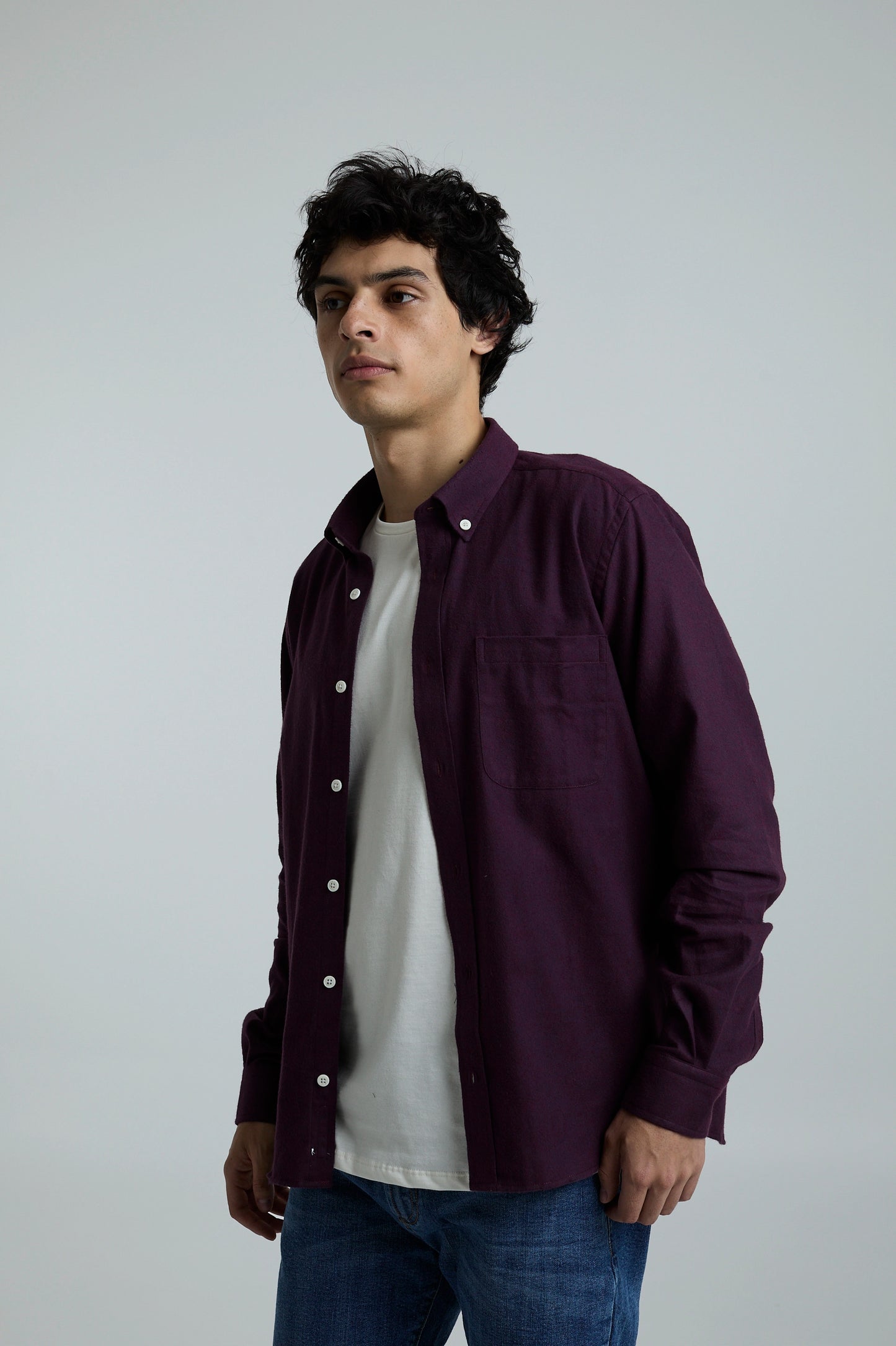 Camisa twill vinotinto