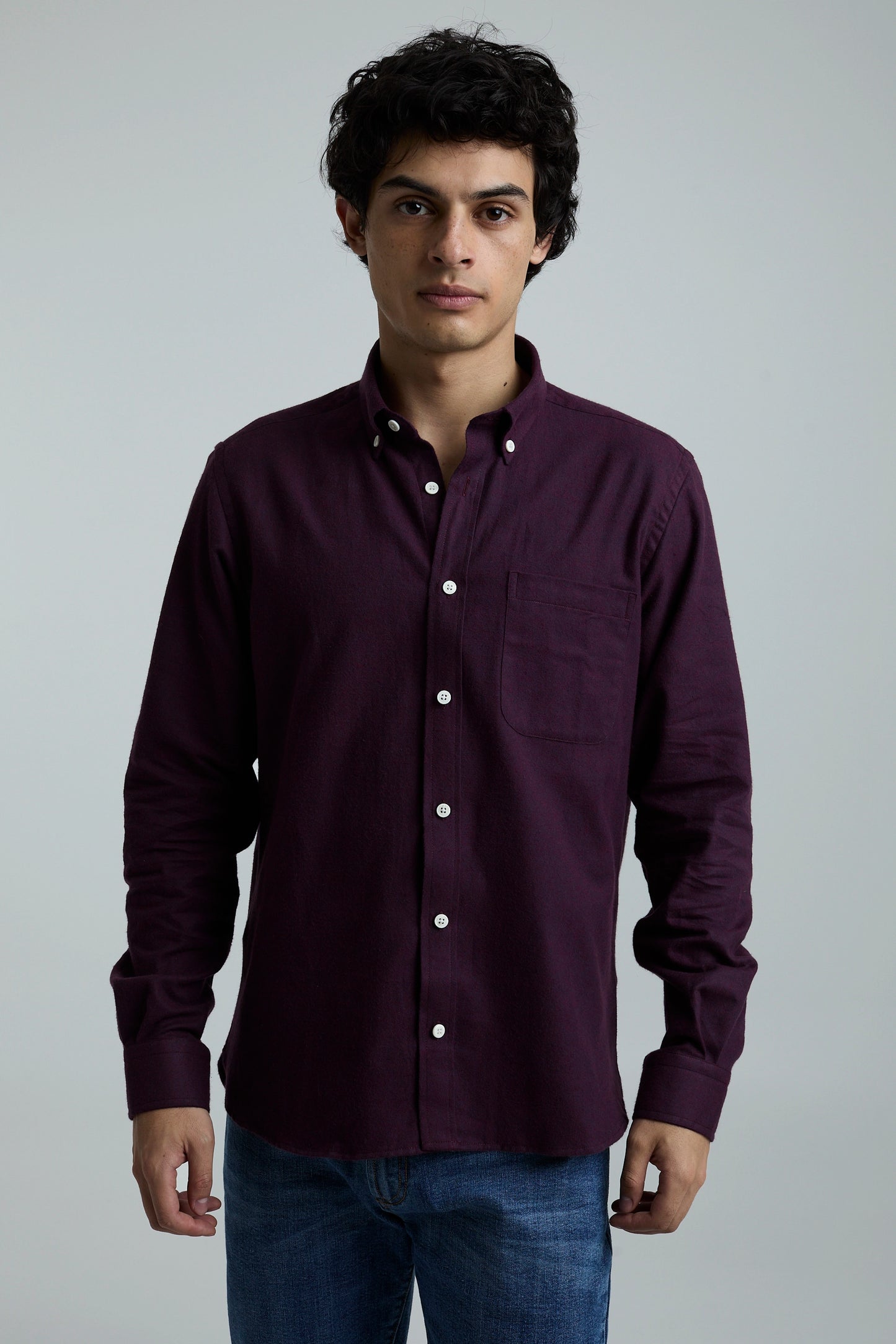 Camisa twill vinotinto