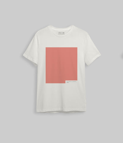 Camiseta hombre algodón orgánico estampado regular fit color blanco