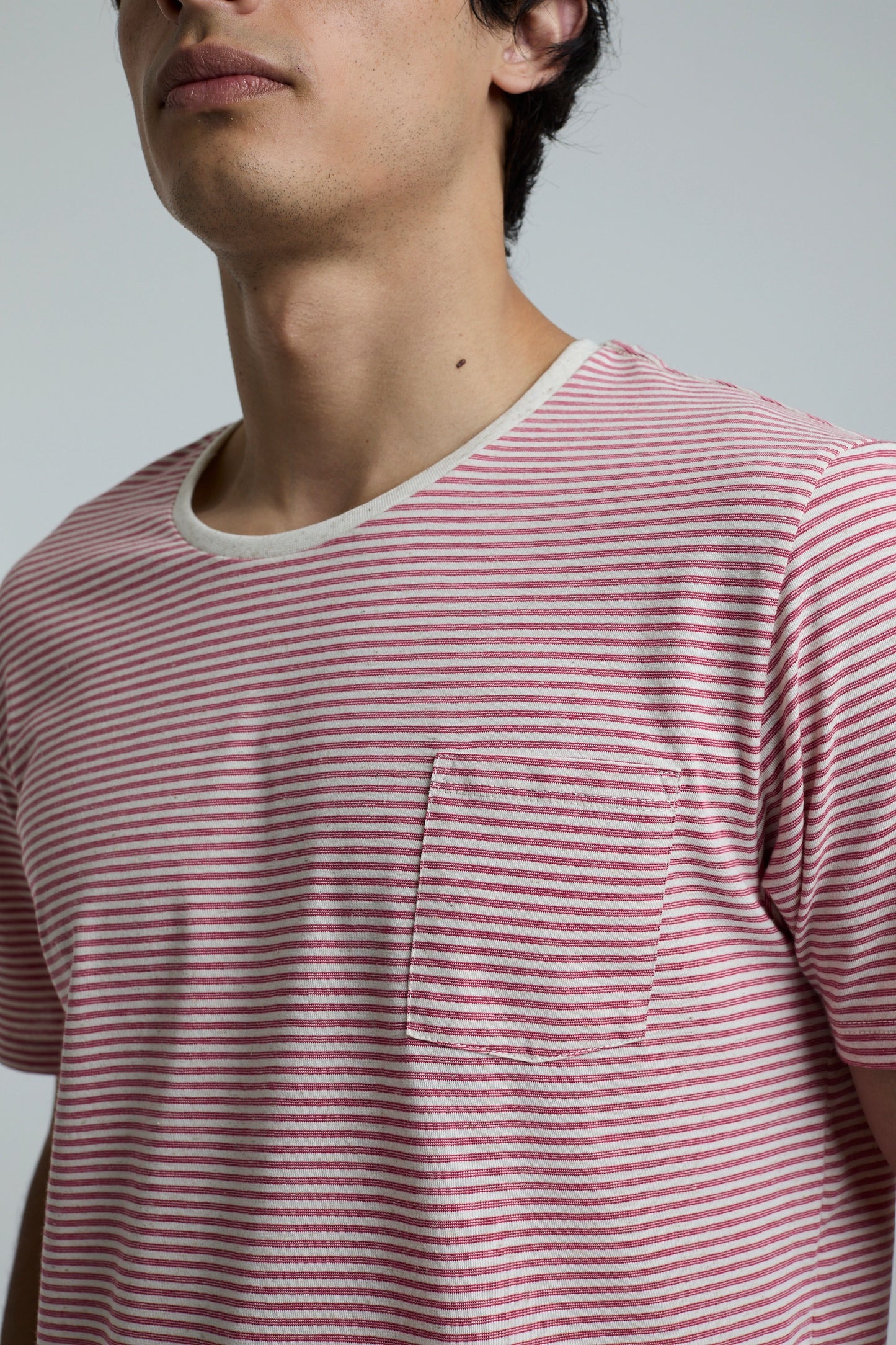 Camiseta Hombre Rayas Roja