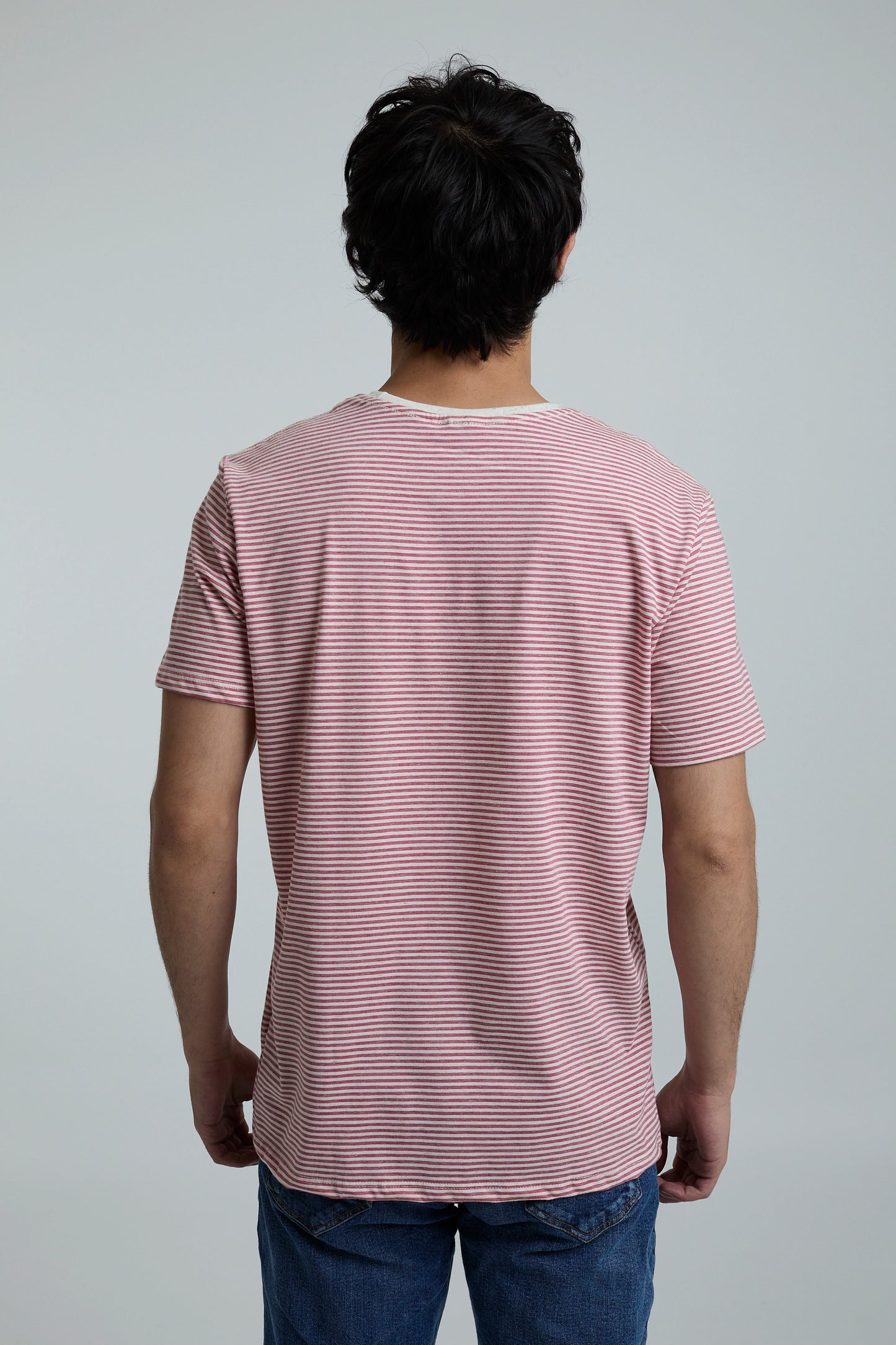 Camiseta Hombre Rayas Roja