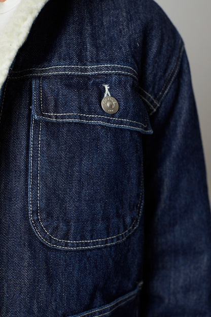 Chaqueta de jean indigo sherpa