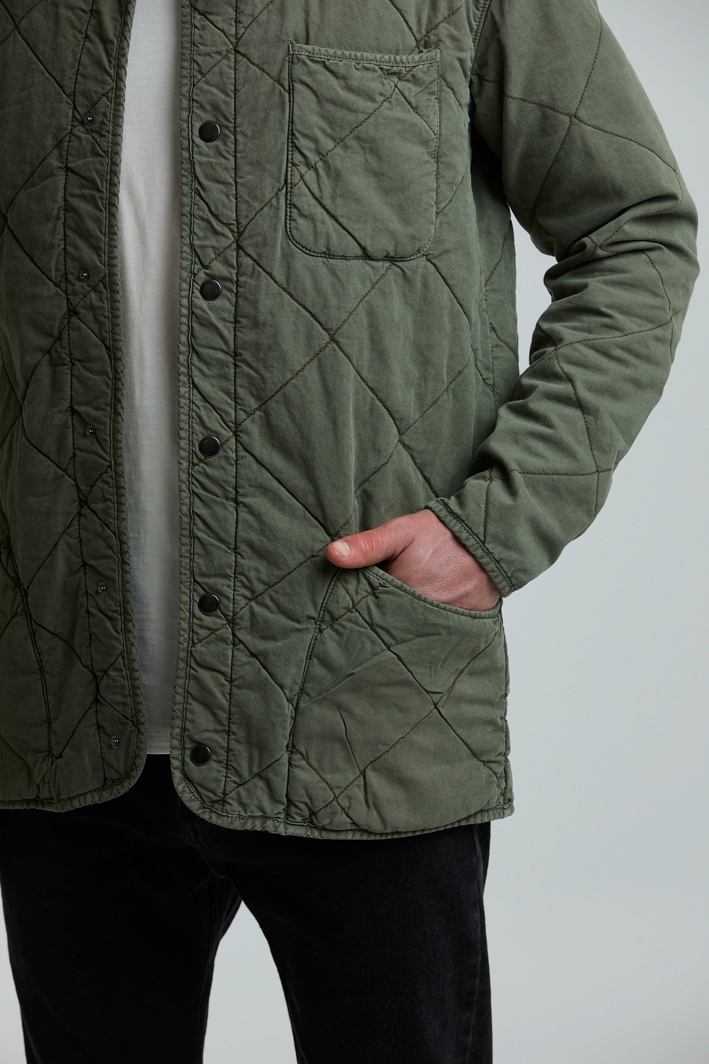 Chaqueta Quilted Verde Militar