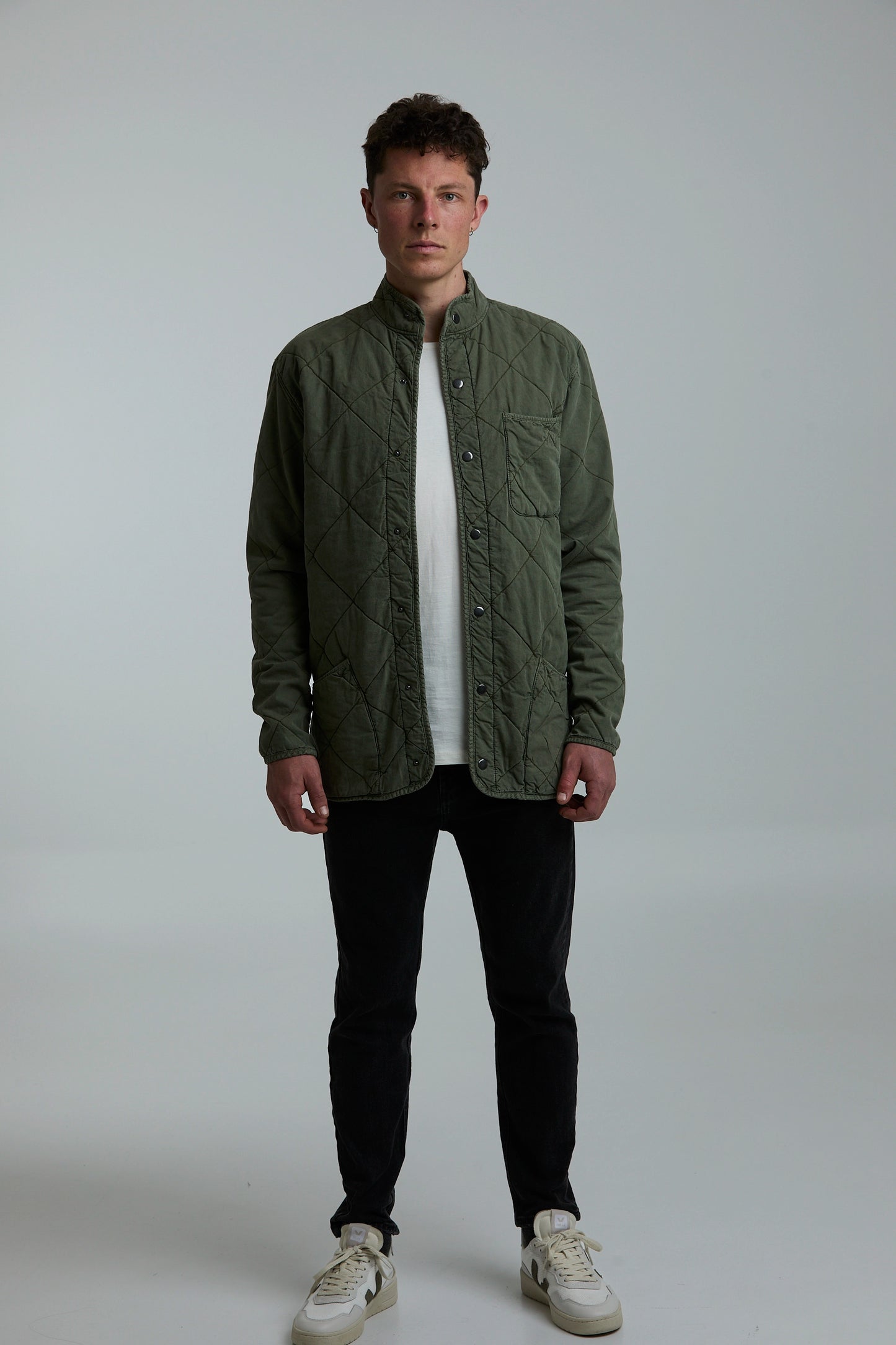 Chaqueta Quilted Verde Militar