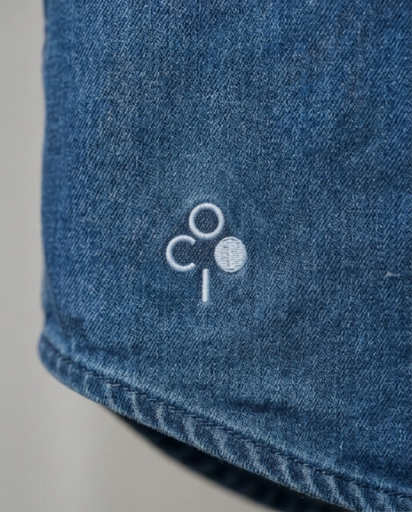 Camisa Jean Button Down Azul Medio