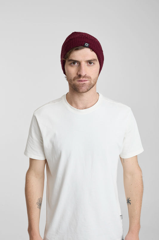 Gorro lana burdeos