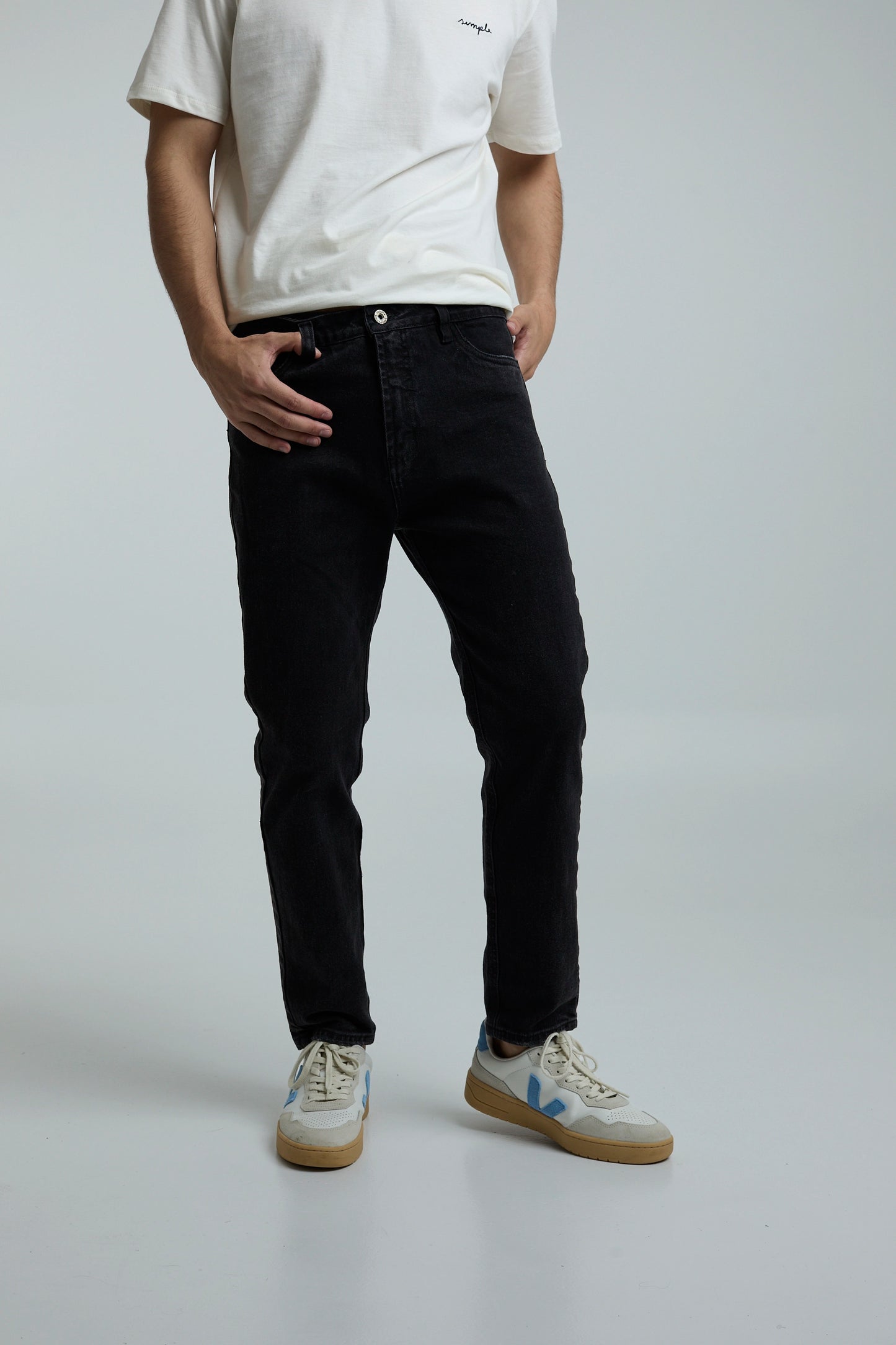 JEANS CROP NEGRO