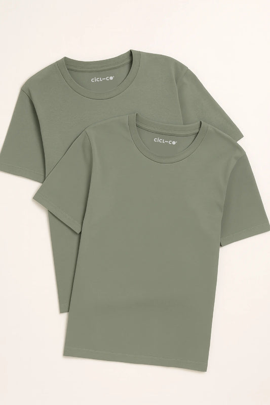 Pack camisetas básicas verde/verde