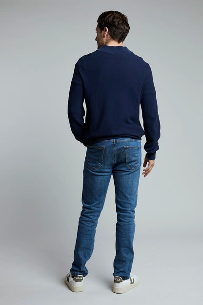 Suéter Tejido Half Zipper azul oscuro