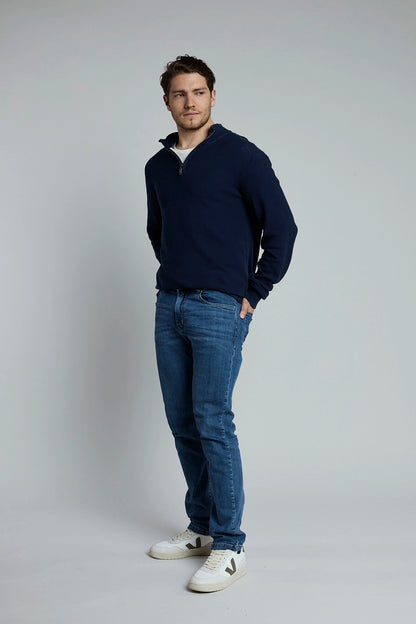 Suéter Tejido Half Zipper azul oscuro