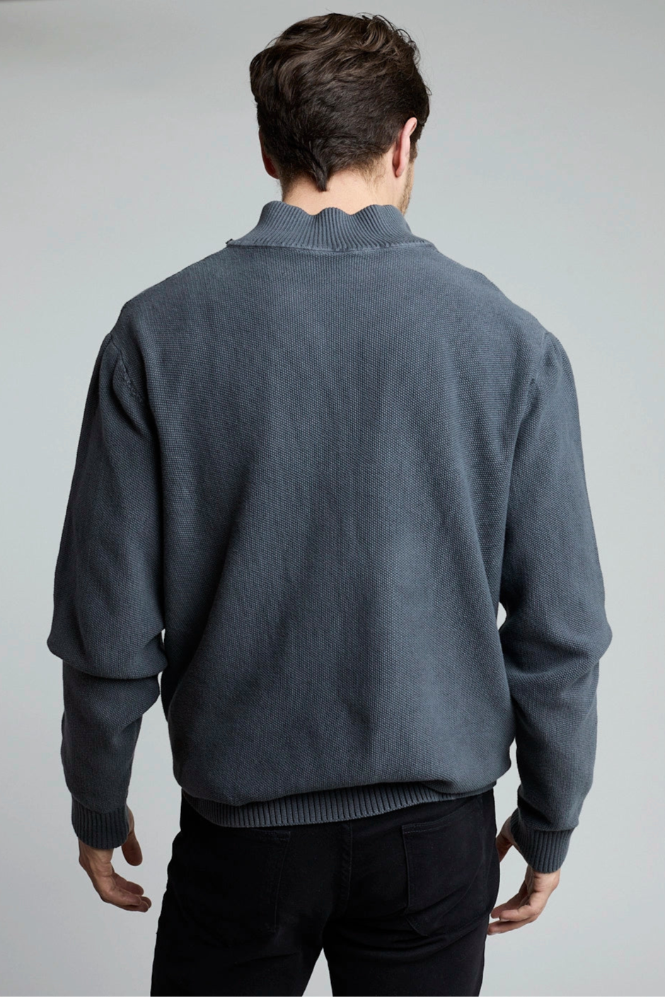 Suéter Tejido Half Zipper gris