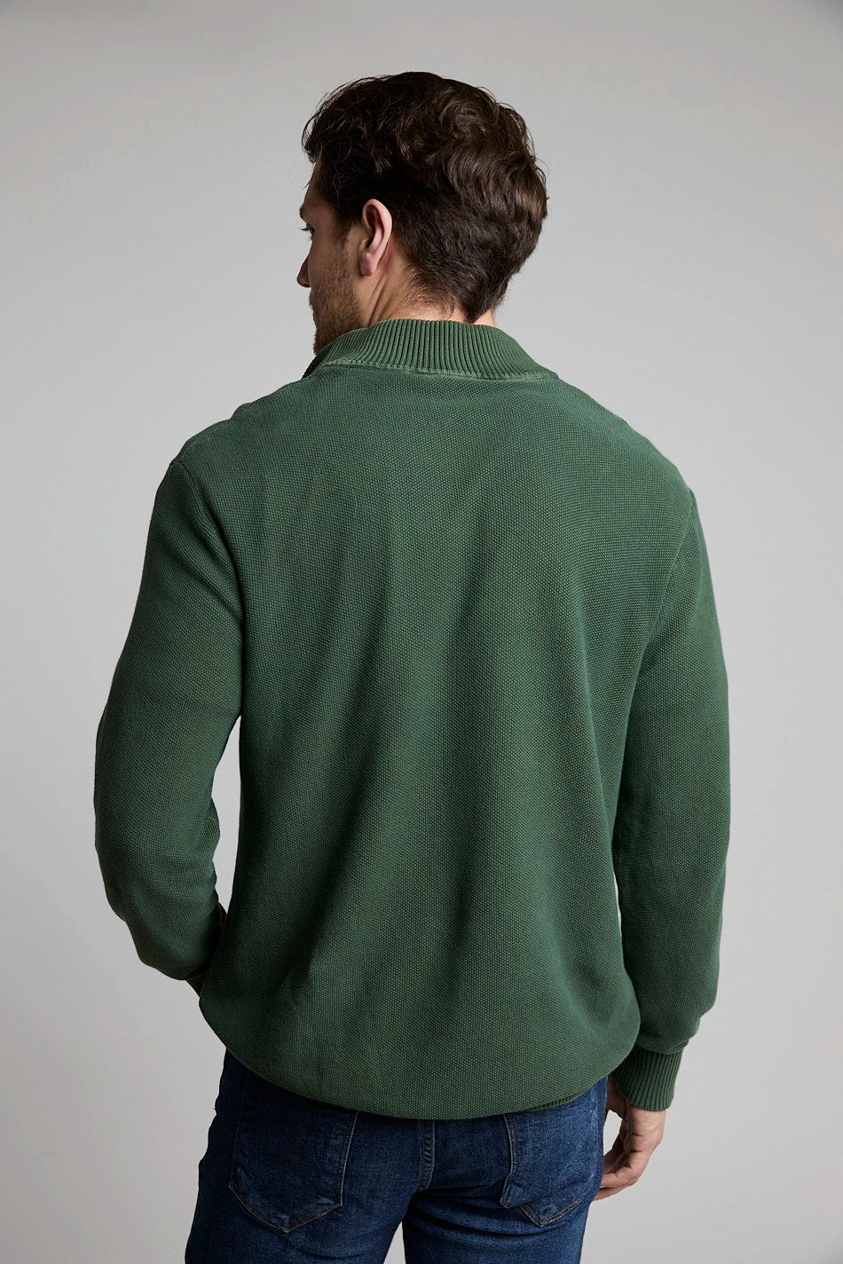 Suéter Tejido Half Zipper verde