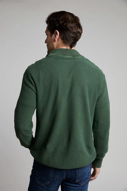 Suéter Tejido Half Zipper verde