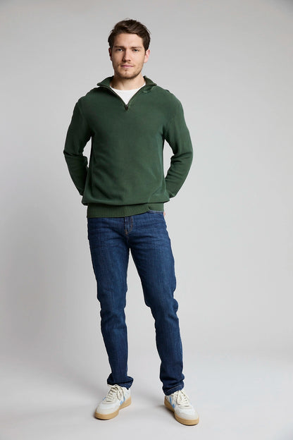 Suéter Tejido Half Zipper verde