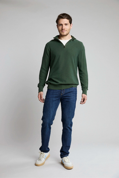 Suéter Tejido Half Zipper verde