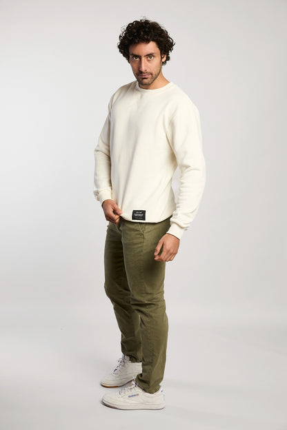 Saco cuello redondo crudo