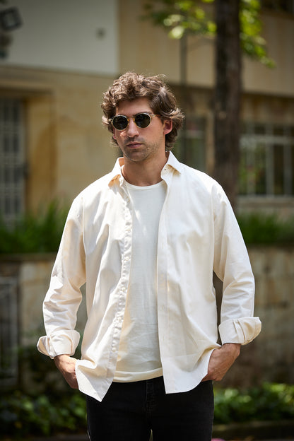 Camisa Hombre Oxford Amarilla