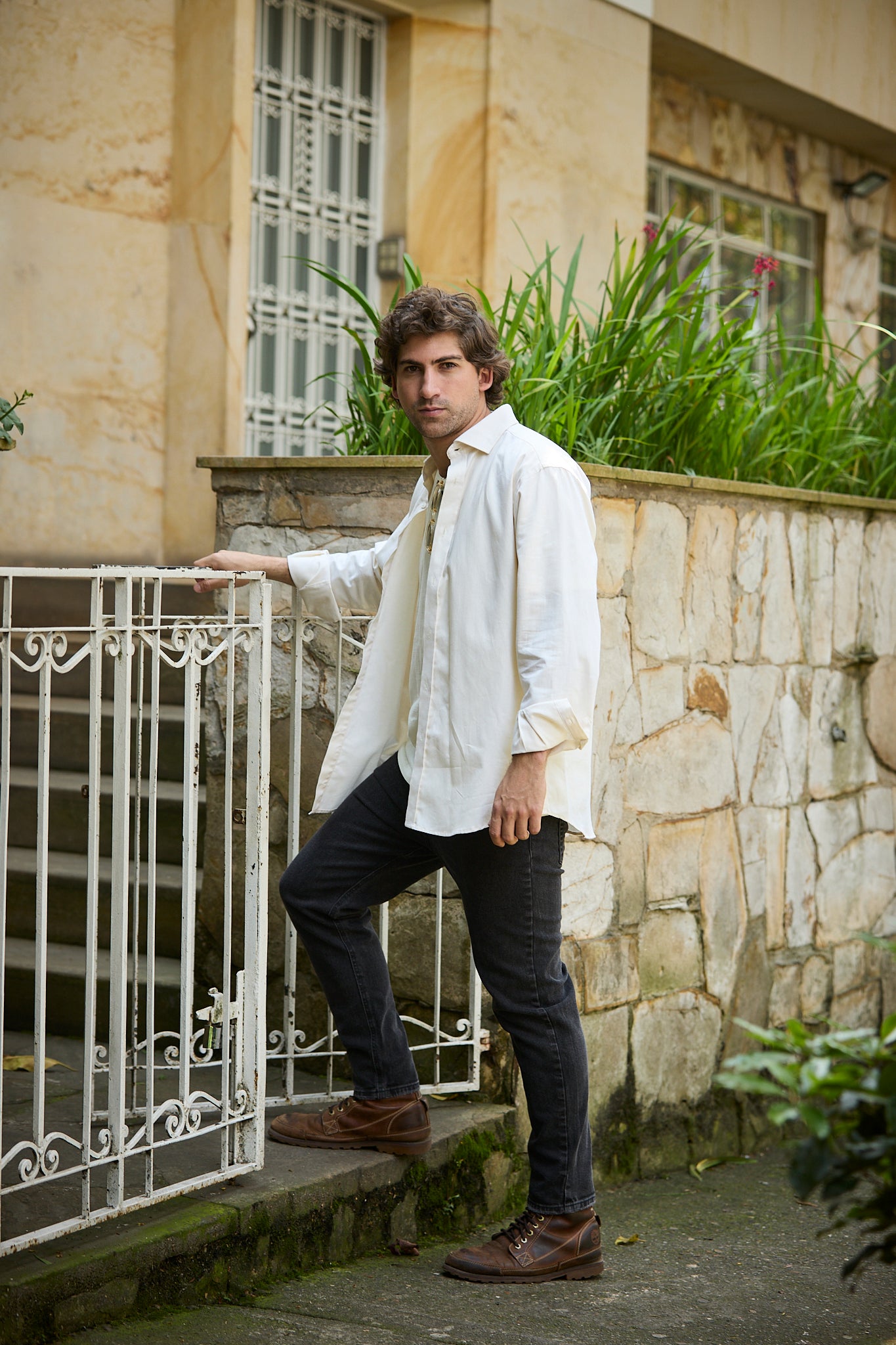 Camisa Hombre Oxford Amarilla