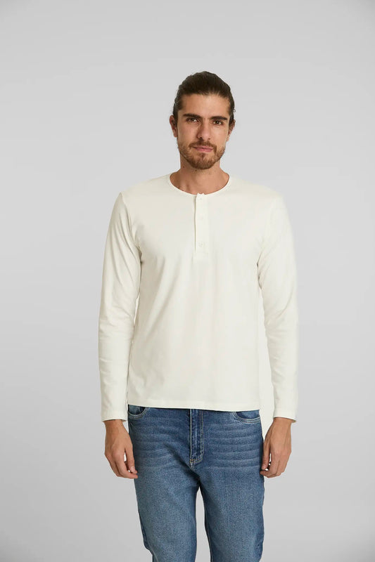 Camiseta Henley Crudo