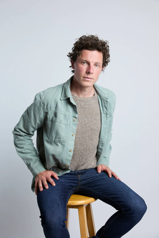 Sobrecamisa hombre algodón color  verde claro