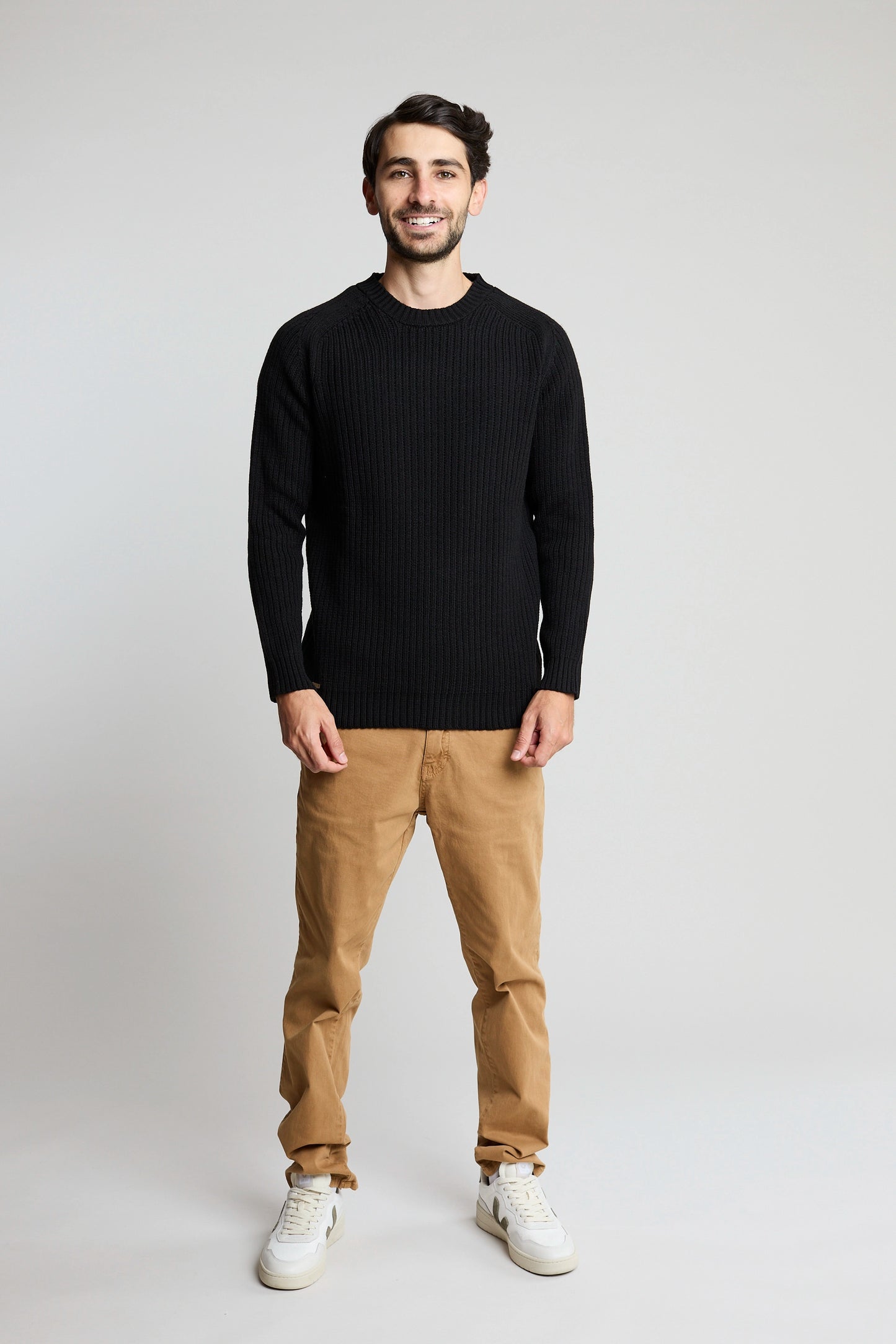 Sueter tejido ranglan negro