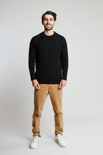 Sueter tejido ranglan negro